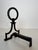 Pair of modernist wrought iron andirons in the style of Gilbert Poillerat For Sale - Image 11 of 12