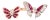 Ruby & Diamond Twin Butterfly Open Cuff Ring Size 5.5 For Sale