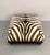 Late 20th Century Vintage Zebra Hide Nailhead Ottoman For Sale - Image 5 of 7