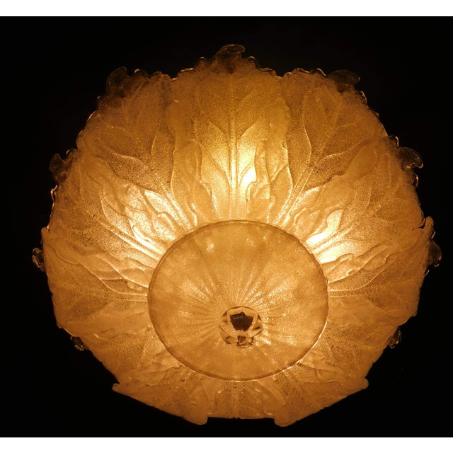 1960s Clear Graniglia Murano Flush Mount Attributed to Barovier e Toso For Sale - Image 6 of 7