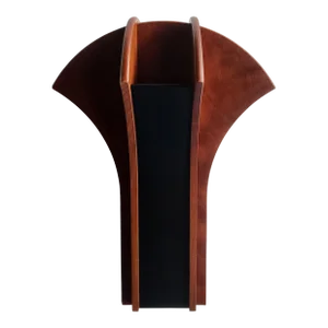 Late 20th Century Handmade Segmented Italian Wood Vase Formed With Bent Wood Sections by Coruna