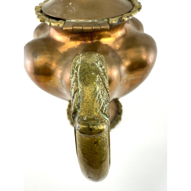 Copper Vintage French Style Copper Teapot With Brass Handle & Hinged Lid For Sale - Image 8 of 11