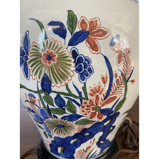 French Provincial Antique French Faience Jar Lamp Base For Sale - Image 3 of 7