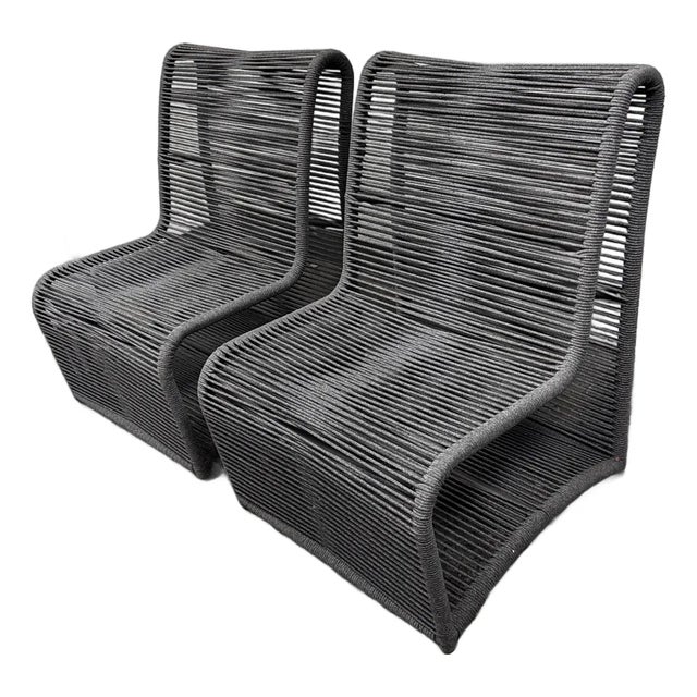 Sunset West Milano Armless Club Chairs, Pair For Sale