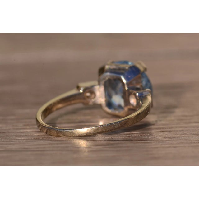 Metal The Eden Isle: Ladies Antique 14K White Gold Ring set with Spinel For Sale - Image 7 of 11