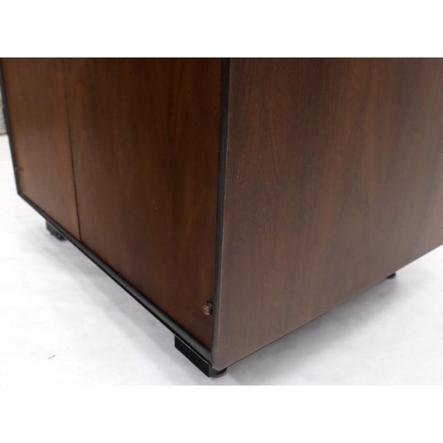 John Stuart Walnut One Drawer Two Doors Compartment End Table Nightstand For Sale - Image 6 of 13