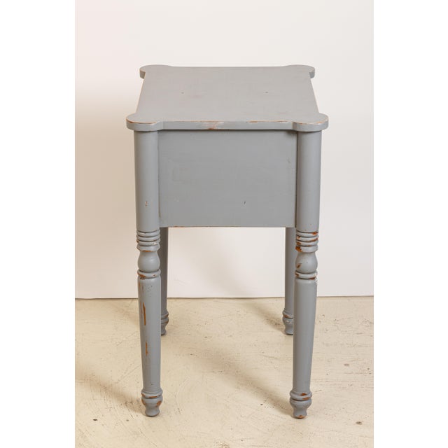 French Country Two-Drawer Painted Distressed Table For Sale In New York - Image 6 of 8