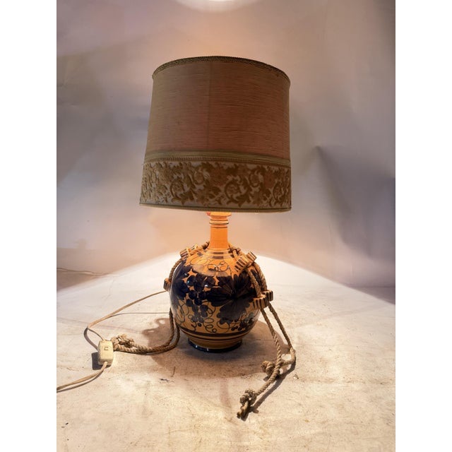 Hand-Painted Terracotta Table Lamp, Italy, 1960s For Sale - Image 11 of 12