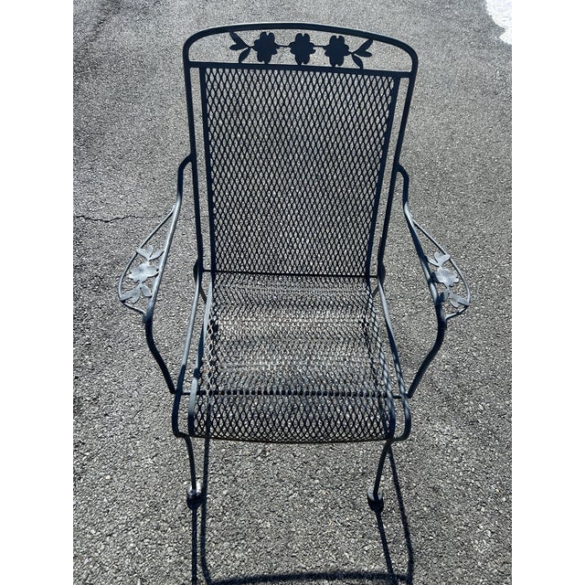 Vintage Russell Woodard Wrought Iron Patio Set Table & 4 Chairs, Attributed For Sale In Washington DC - Image 6 of 12
