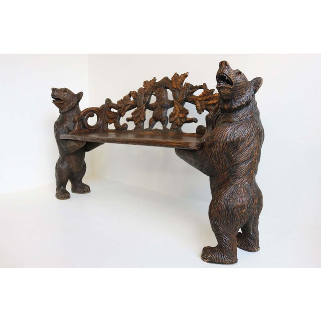 Antique Black Forest Hall Bench, 1890s For Sale - Image 13 of 15
