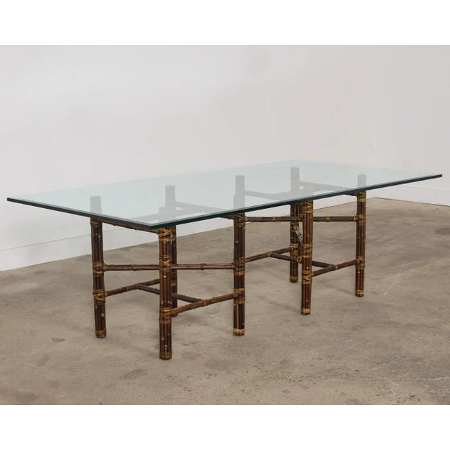 Contemporary McGuire Organic Modern Double Pedestal Bamboo Dining Table For Sale - Image 3 of 12