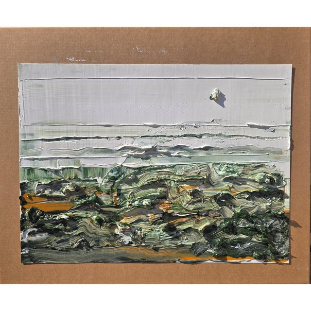 Contemporary Framed Contemporary Abstract Landscape Painting / Seascape / Earth Color Palette / Natural Tones For Sale - Image 3 of 4