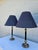 Contemporary Late 20th Century Blue and Brass Lamps - a Pair For Sale - Image 3 of 16