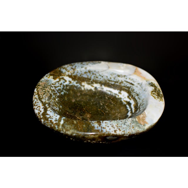 Mid 20th Century Large Moss Agate Bowl 7.5 " For Sale - Image 5 of 10