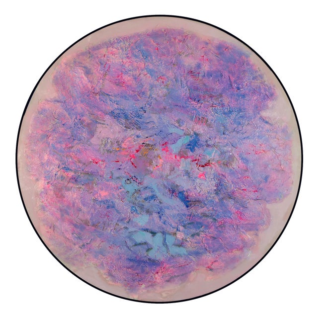 Giuseppe Caiafa, Sogno Lilla: Abstract Textured Composition, Mixed Media on Canvas, 2025 For Sale