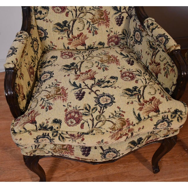 1930 French Xvi Style Fruitwood High Back Living Room Chairs Fireplace Side Chairs For Sale - Image 6 of 18