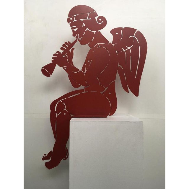 Post-Modern Abstract Rust Cherub Sculpture by Bruno Chersicla, 1980 For Sale - Image 17 of 18