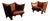Mid-Century Cognac Leather and Wood Lounge Chairs by Pacific Green, Australia, 1970s, Set of 2 For Sale