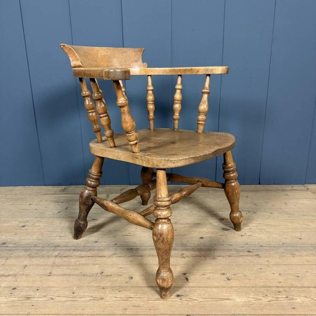 Antique English Captain's Chair, 1900s For Sale - Image 14 of 18