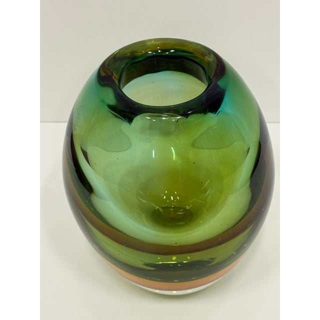 Late 20th Century Vintage Sommerso Murano Glass Vase For Sale - Image 5 of 8