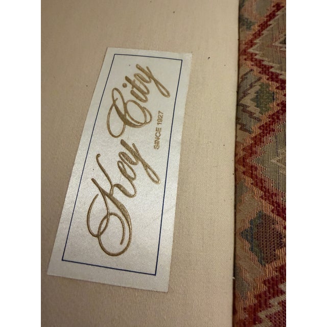 Cream 1980s Key City Flame Stitch Camelback Sofa / Long Settee For Sale - Image 8 of 13
