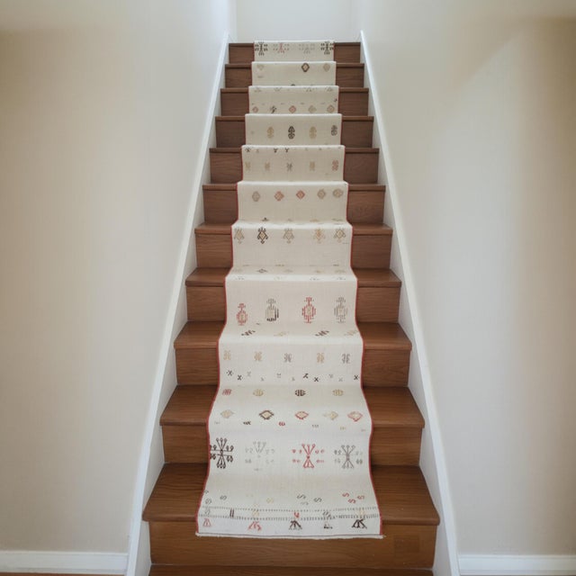 Handwoven in Central Anatolia, this elegant vintage runner brings decades of cultural craftsmanship into stair runner,...