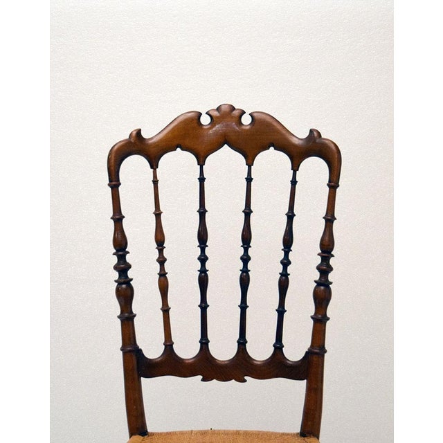 Brown Chiavarina Chairs in Cherry Wood with Straw Seat, 1920s, Set of 4 For Sale - Image 8 of 14