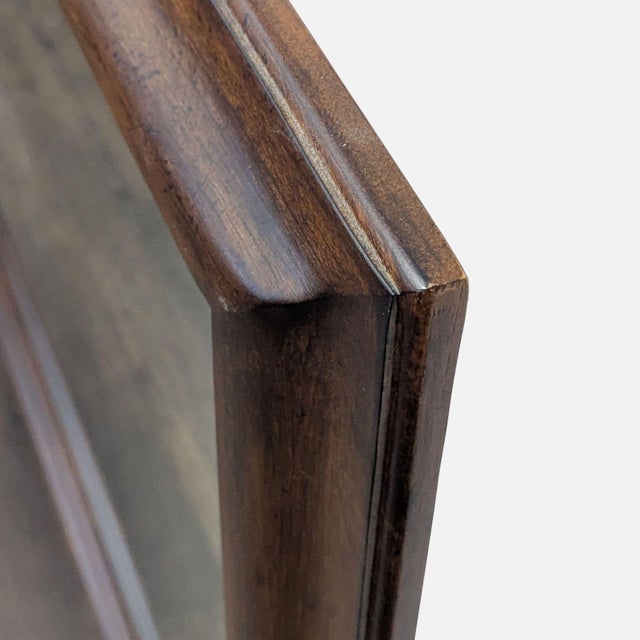 Wood Mirror With Top Carving For Sale - Image 4 of 5