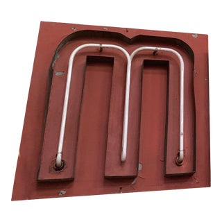 Large Vintage 1930s Neon Marquee Letter "M" From Pan American Auditorium For Sale