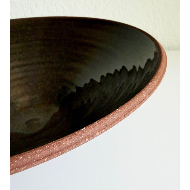 Contemporary Footed Bowl, Red Clay & Gray Glaze For Sale In Sacramento - Image 6 of 9