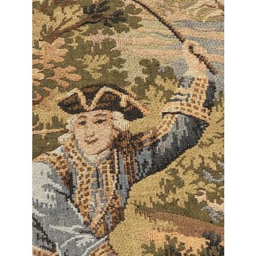 Textile Vintage French Aubusson Style Jacquard Tapestry Hunting with Hounds, 1970s For Sale - Image 7 of 18