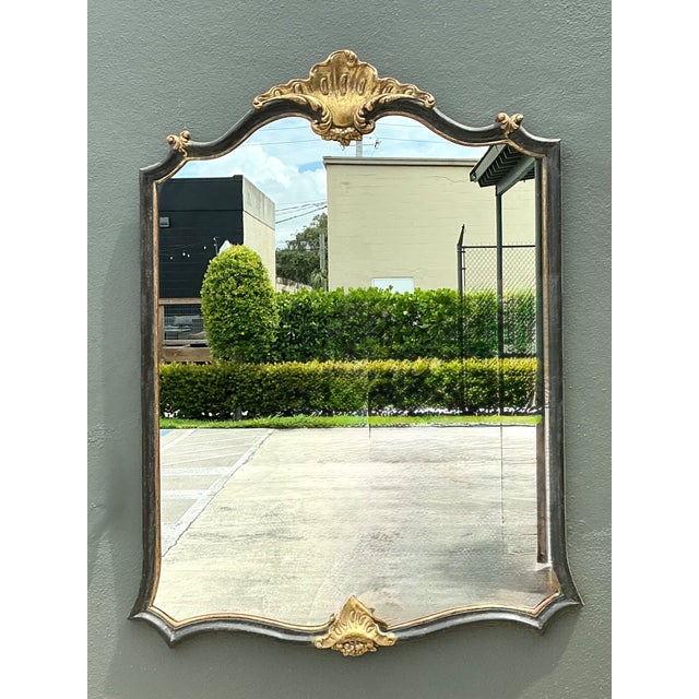 Vintage Ornate Carved Wood Mirror For Sale - Image 4 of 12
