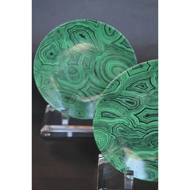 1950s Set of 4 Malachite Fornasetti Plates For Sale - Image 4 of 6