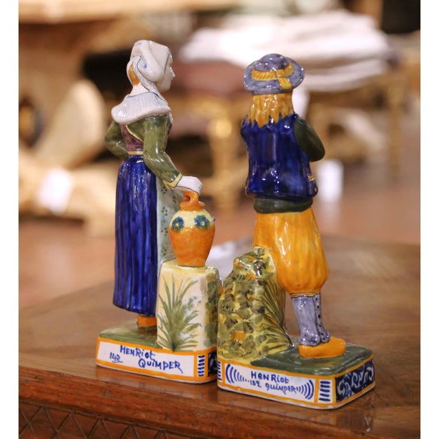 19th Century French Quimper Faience Perrik and Anaik Breton Figures For Sale - Image 13 of 14