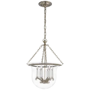 Chapman & Myers for Visual Comfort Signature Country Medium Bell Jar Lantern in Polished Nickel