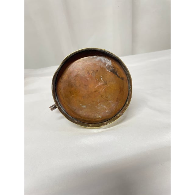 Rustic European Antique Hammered Copper and Brass Jug With Curved Handle For Sale - Image 3 of 5