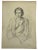 Portraiture Vintage Pencil Drawing Portrait of Woman Signed Lewis Dated 1944 For Sale - Image 3 of 4