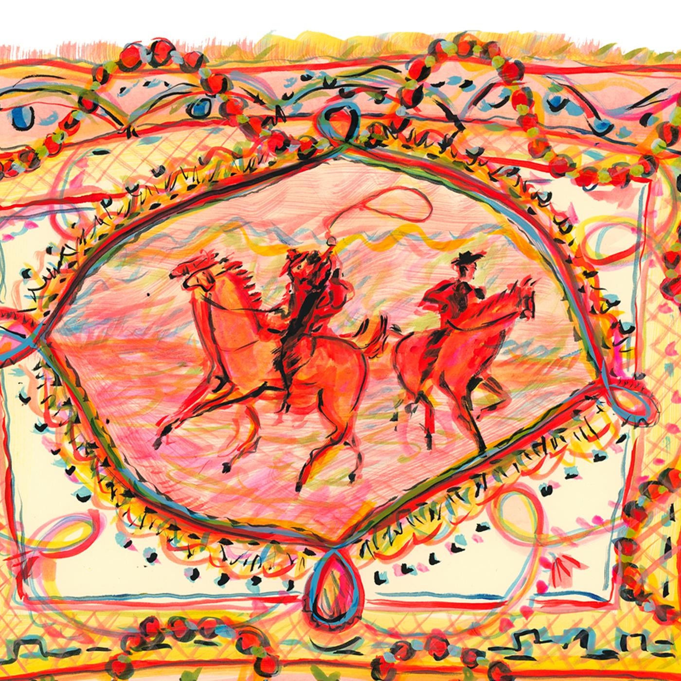 Pink Roping With Pearls Original Contemporary Figurative Print by