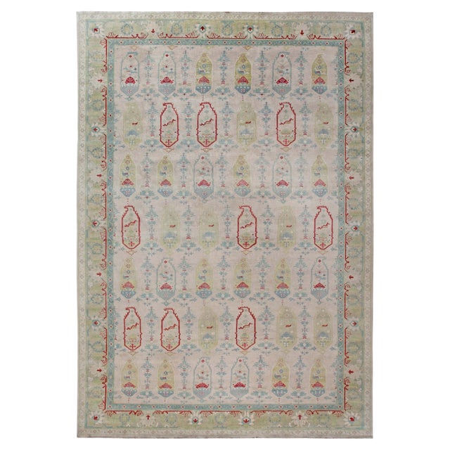 Traditional Oushak Design Handmade Wool Rug by Doris Leslie Blau For Sale