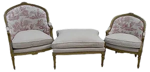 Antique Napoleon III Modular Sofa, Set of 3