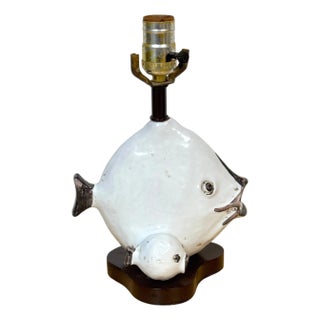 Italian Pottery Fish Lamp by Ivo De Santis for Gli Etruschi, Florence, Small For Sale