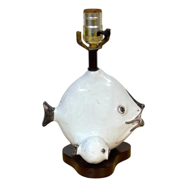 Italian Pottery Fish Lamp by Ivo De Santis for Gli Etruschi, Florence, Small For Sale