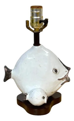 Italian Pottery Fish Lamp by Ivo De Santis for Gli Etruschi, Florence, Small