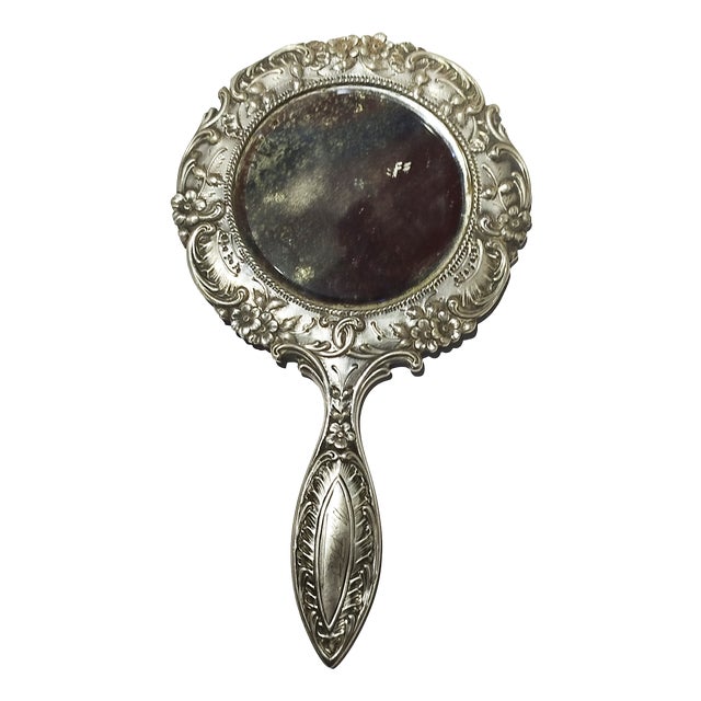 Silver Hand Mirror, 19th Century For Sale