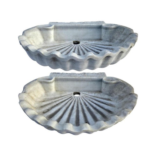 Antique Parian Marble Shell Sink, 19th Century For Sale - Image 3 of 6