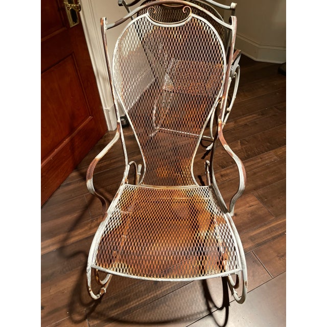 Vintage Mid Century Woodard Style Iron Rocking Chairs, a Pair | Chairish