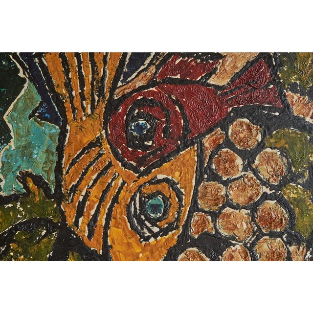 Modernist Fish, Oil on Canvas, 1970s For Sale - Image 4 of 11