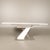 White Wooden Dining Table with Stainless Steel Details, 1980s For Sale - Image 3 of 6
