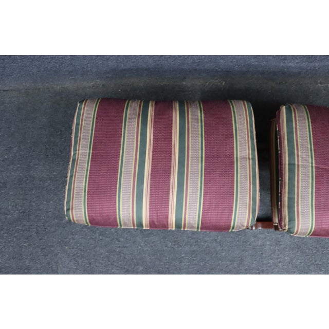 Hickory Chair Company X-Base Upholstered Mahogany Stools For Sale - Image 9 of 9