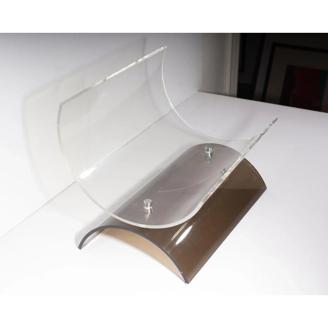Vintage Curved Acrylic Magazine Rack For Sale - Image 4 of 7